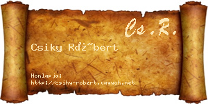 Csiky Róbert névjegykártya